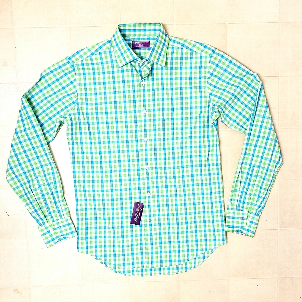 NWT 15 34/35 Lorenzo Uomo trim fit dress shirt